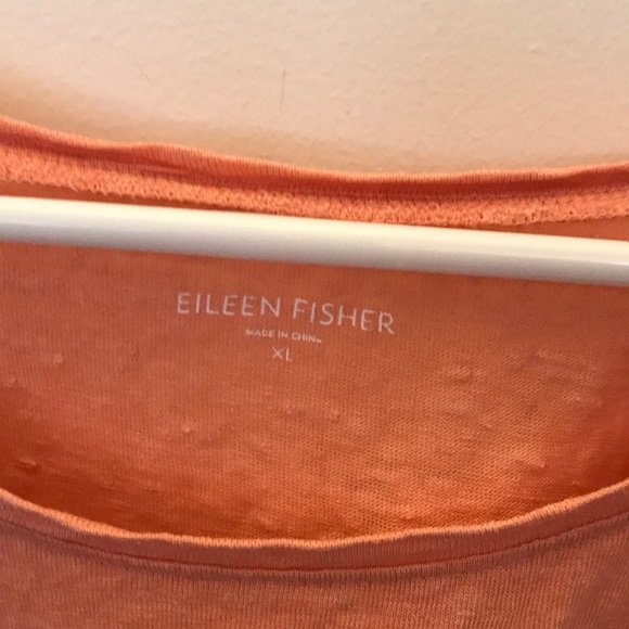 Eileen Fisher Peach Long-sleeved T-shirt - Picture 2 of 5